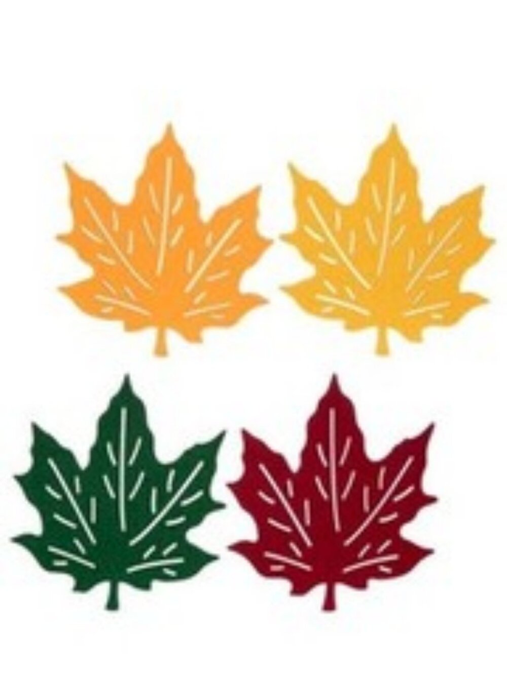 Set of 4 Same Felt Coasters, 5"x5", FALL,DOUBLE SIDED MULTICOLOR MAPLE LEAVES,HL
